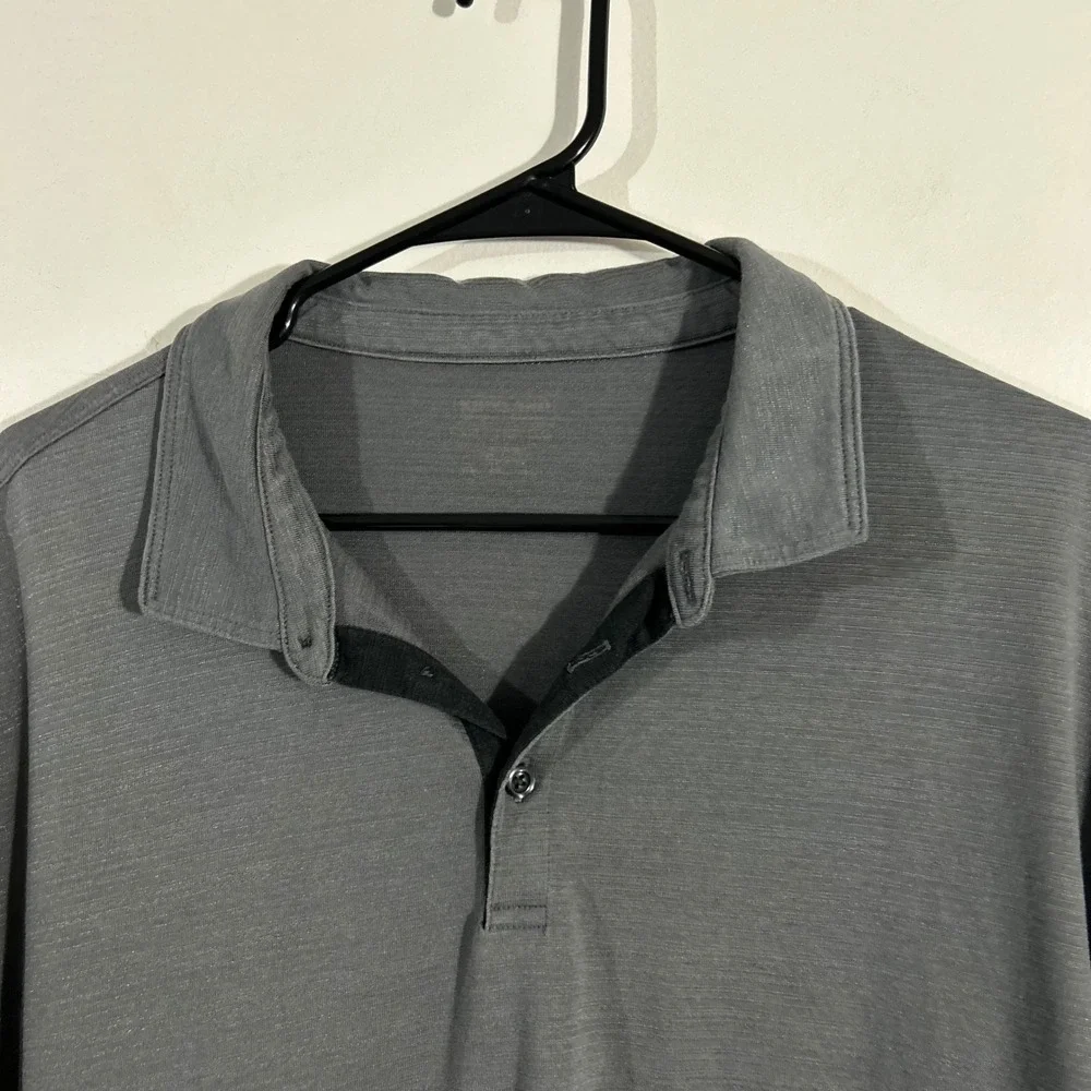 Banana Republic Polo Mens XL Gray Good Luxury-Touch Textured Golf Shirt Casual